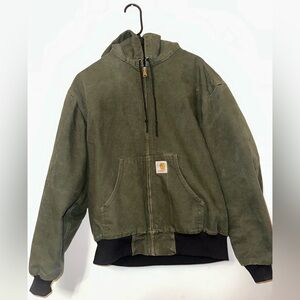 Vintage Olive Green Carhartt With Zipper and Hood